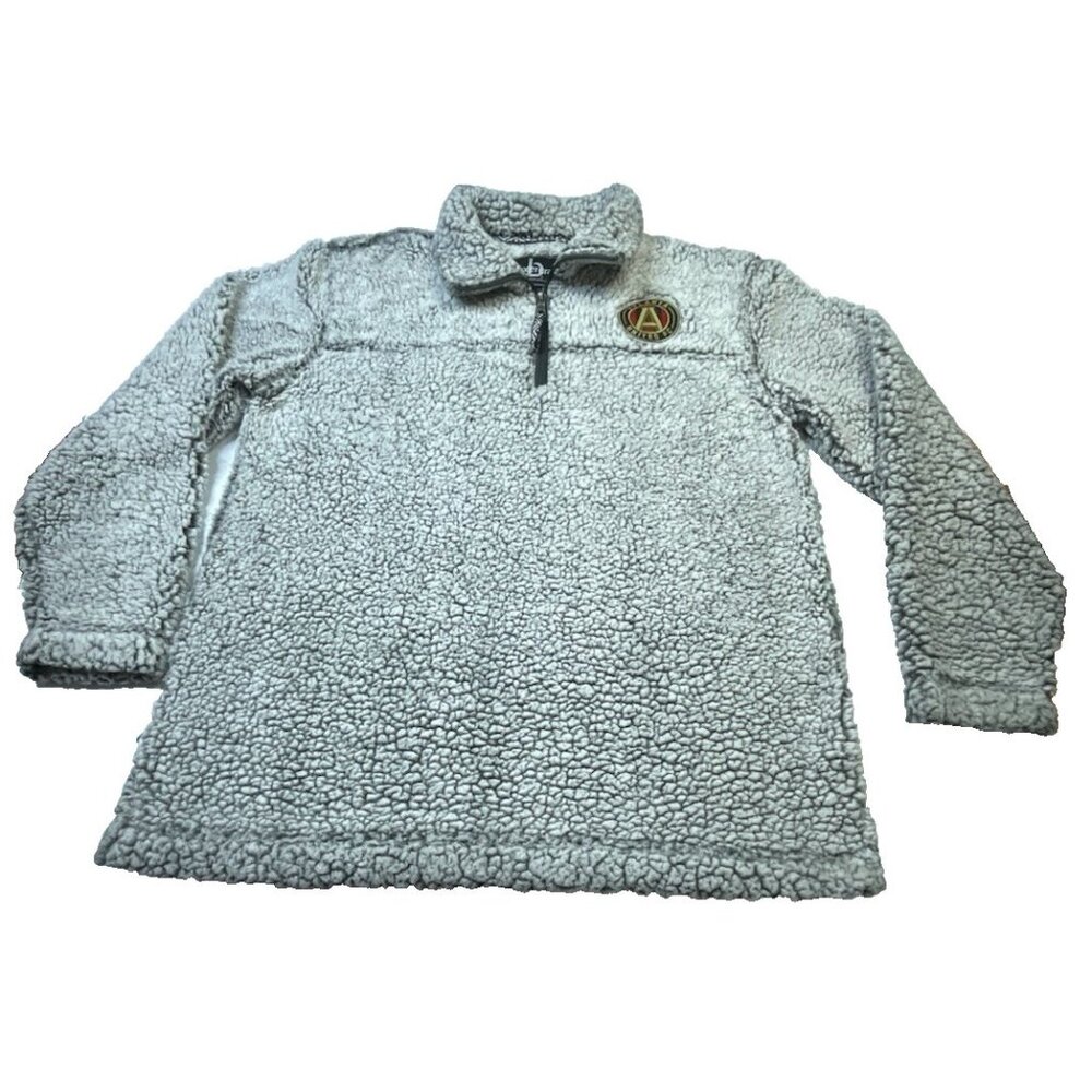 Boxercraft Atlanta United FC Sherpa 1/4 Zip Pullover Mens Large Gray Fleece